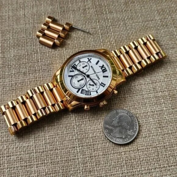 Michael Kors Girls Wristwatch Cooper Chronograph Rose Gold-Tone Date Calendar - Picture 14 of 15